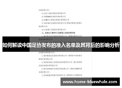 如何解读中国足协发布的准入名单及其背后的影响分析