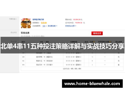 北单4串11五种投注策略详解与实战技巧分享