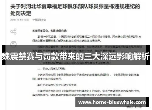 魏震禁赛与罚款带来的三大深远影响解析